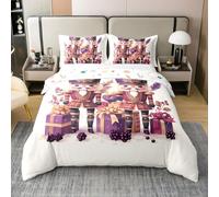 Homewish Cartoon Nutcracker Duvet Cover Set Christmas Soldier Cotton Comforter Cover - Fairy Royal Guarder Double Bedding Sets, Cute Room Decor Aesthetic Kawaii Bed Set