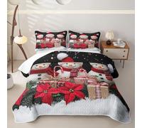 Homewish Cartoon Snowman Single Bedspread Microfiber