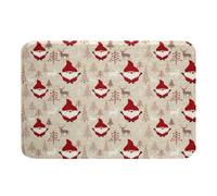 Homewish Christmas Gnomes Bath Mat for Bathroom Cartoon Xmas Theme Door Mat for Bedroom Christmas Deer Pine Tree Bathroom Rug Non Slip -For Kids Boys Girls,Cute Dwarf Entrance Rug 16"x24"