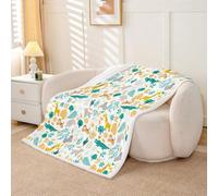 Homewish Colourful Ice Hockey Fleece Blanket Throw 127x152cm