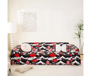 Homewish Crane Couch Protector Cherry Blossoms Sofa Cover Retro Japanese Style Sofa Slipcover 231x300 Red Couch Cover