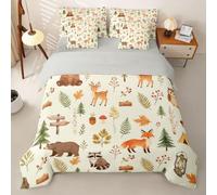 Homewish Cute Bear Fox Bedding Double Bed Set 7 Piece