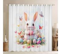 Homewish Cute Heart Bunny Blackout Curtains 66 x 90 Inch