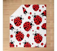 Homewish Cute Ladybug Flannel Blanket 40"x50" for Couch