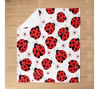 Homewish Cute Ladybug Flannel Blanket 60"x80" for Bed