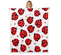 Homewish Cute Ladybug Fleece Blanket 76x102cm for Sofa