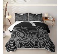 Homewish Cute Moon Quilted Bedspread Set King