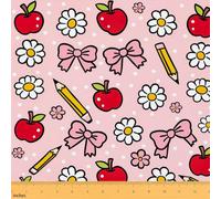 Homewish Cute Red Apple Soft Polyester for Sewing Lover,Pink Bow Daisy Pencil Fabric by The Yard No Stretch,White Polka Dot Outdoor Fabric,Funny Cartoon 1 Yard Pre-Cut,36" L x 59" W