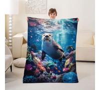 Homewish Cute Sea Otter Flannel Blanket 30"x40" for Sofa