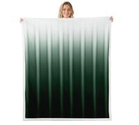 Homewish Dark Green Fleece Blanket Queen 229x229cm Gradient Grunge Warm Plush Sherpa Blanket Watercolor Geometric Lines Fuzzy Plush Throw Modern Abstract Art for Bed Sofa Couch