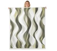 Homewish Dark Yellow Modern Abstract Blanket 30x40 Inches - Graffiti Geometric Striped Fleece Blanket for Minimalist - Contemporary Geometry Watercolor Lines Sofa Throw - Mid Century Art Throws