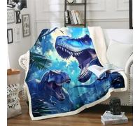 Homewish Dinosaur Throw Blanket 40"x50",3D Realistic Dino Blanket Dinosaurios Fleece Blanket Boys Wild Animals Blanket,Jungle Wildlife Room Decor