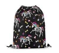 Homewish Flamingo String Backpack 3D Tropical Flamingo Drawstring Backpack, Wildlife Ocean Draw String Back Bag, Pink, yellow, white, 30 x 40 cm, drawstring backpack