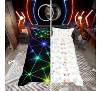 Homewish Geometric Duvet Cover Single, Neon Bedding 1 Pillowcase | Colorful Gamer Quilt Cover 2 Piece, Bed Sets for Boys Kids Teens, Abstract Triangle Rays Print
