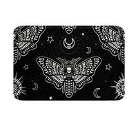 Homewish Gothic Bath Mat Skull Moth Bath Rugs Teens Skeleton Bones Boho Area Rugs Doormats Bohemian Mandala Butterfly Floor Mat Bathroom Decor Mat With Non Slip Backing Black 16"X24"