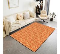 Homewish Gothic Snake Orange Damask Area Rugs 100x150cm for Bedroom Living Room - for Little Boys | Victorian Modern Floor Carpet Goth Vintage Floral Large Rugs Non Shedding Carpet