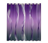 Homewish Gradient Gradient Purple to Gray Blackout Curtains Ombre 2 Panels 46" Wx54 L Curtains & Drapes,Trippy Spiral Silver Wave Line Curtains,Abstract Art Room Decor Aesthetic