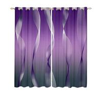 Homewish Gradient Gradient Purple to Gray Blackout Curtains Ombre 2 Panels 66" Wx72 L Curtains & Drapes,Trippy Spiral Silver Wave Line Curtains,Abstract Art Room Decor Aesthetic