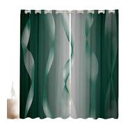 Homewish Gradient Green and Greyish White Blackout Curtains Ombre 2 Panels 66" Wx72 L Curtains & Drapes,Trippy Spiral Silver Wave Line Curtains,Abstract Art Room Decor Aesthetic