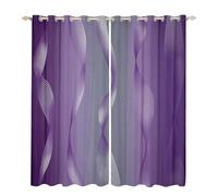Homewish Gradient Lilac and Grey Blackout Curtains Ombre 2 Panels 66" Wx90 L Curtains & Drapes,Trippy Spiral Silver Wave Line Curtains,Abstract Art Room Decor Aesthetic