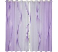 Homewish Gradient Lilac and Greyish White Blackout Curtains Ombre 2 Panels 46" Wx54 L Curtains & Drapes,Trippy Spiral Silver Wave Line Curtains,Abstract Art Room Decor Aesthetic