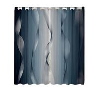 Homewish Gradient Navy Blue and Greyish White Blackout Curtains Ombre 2 Panels 66" Wx90 L Curtains & Drapes,Trippy Spiral Silver Wave Line Curtains,Abstract Art Room Decor Aesthetic