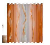 Homewish Gradient Orange and Greyish White Blackout Curtains Ombre 2 Panels 66" Wx72 L Curtains & Drapes,Trippy Spiral Silver Wave Line Curtains,Abstract Art Room Decor Aesthetic