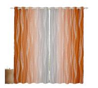 Homewish Gradient Orange And Greyish White Window Curtains 66" Wx72 L Abstract Burnt Orange Ombre Curtains Drapes Geometric Striped Curtains Gradient Window Treatments 2 Panels Bedroom Decor
