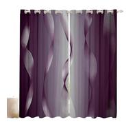 Homewish Gradient Purple and Greyish White Blackout Curtains Ombre 2 Panels 46" Wx54 L Curtains & Drapes,Trippy Spiral Silver Wave Line Curtains,Abstract Art Room Decor Aesthetic