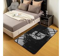 Homewish Grey Black Basketball Area Rug 100x150cm Personalized Initial G Rug For Bedroom Living Room Ball Sports Alphabet Letter Carpet Decor Sports Basketball Monogrammed Indoor Floor Mat Non Slip