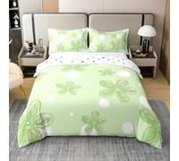 Homewish Groovy Floral 100% Cotton Quilt Cover Double for Kids Boys Girls,Kids Cartoon Daisy Duvet Cover,Cottagecore Bedding Set,Polka Dots Flroal Bed Set with 2 Pillow Shams Breathable