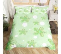 Homewish Groovy Floral Duvet Cover Single for Kids Boys Girls,Kids Cartoon Daisy Quilt Cover,Cottagecore Bedding Set,Polka Dots Flroal Bed Set with 1 Pillowcase Bedroom Decor