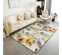 Homewish Halloween Ghost Area Rugs 100x150cm | Petals Leaves Living Room Rug Cute Funny Non Shedding Carpet Garden Flower Large Rugs