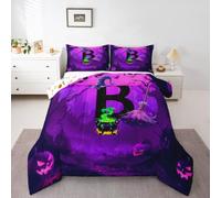 Homewish Halloween Letter B King Coverless Duvet Set 3 Pieces