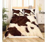 Homewish Highland Cow Print Comforter Cover Single Size For Adult Women Cowboys Bull Cattle Cow Print Bedding Set Brown Wild Animal Milk Cow Print Duvet Cover Exotic Tribal Western Room Decor Bedding