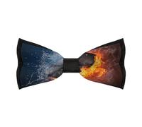 Homewish Ice And Fire Men's Bow Tie Adjustable Pre-tied Bowties Necktie for Office Wedding Party