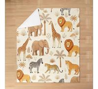 Homewish Jungle Animals Flannel Blanket Baby 30x40 Inch