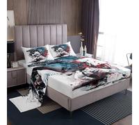 Homewish Karateka Dragon Double Bed Sheets Japanese Kung Fu Dragon Sheet Set Karate Bed Sheets for Kids Boys Adults Men,Soft Breathable Bedding(1 Fitted Sheet 1 Flat Sheet 2 Pillow Cases)