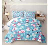 Homewish Kawaii Snowman Double Quilted Bedding Set