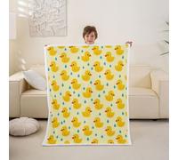 Homewish Kawaii Yellow Duck Fleece Blanket 100x130cm