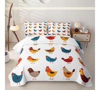 Homewish Kids Cartoon Chicken Quilted Bedspread Set King