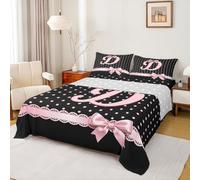 Homewish Kids Pink Bowknot Bed Sheet Set Double 4 Piece
