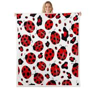 Homewish Ladybug Fleece Blanket 100x130cm for Sofa