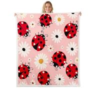 Homewish Ladybug pink Fleece Blanket 76x102cm for Sofa