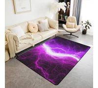 Homewish Lightning Area Rug 3x5,Pink Purple Abstract Rug for Kids Adult,Gamer Non Slip Carpet for Boys Girls Game Hippie Style Galaxy Decorative Rug For Bedside