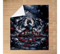 Homewish Lightning Dragon Flannel Blanket 50"x60" for Couch Bed