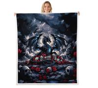 Homewish Lightning Dragon Fleece Blanket 229x229cm for Couch