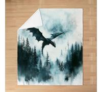 Homewish Misty Flying Dragon Flannel Blanket Throw 50x60 Inch