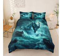 Homewish Misty Ocean Dragon Double Duvet Cover
