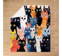 Homewish Modern Chic Cats Flannel Blanket Queen Inch